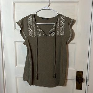 Green boho summer top